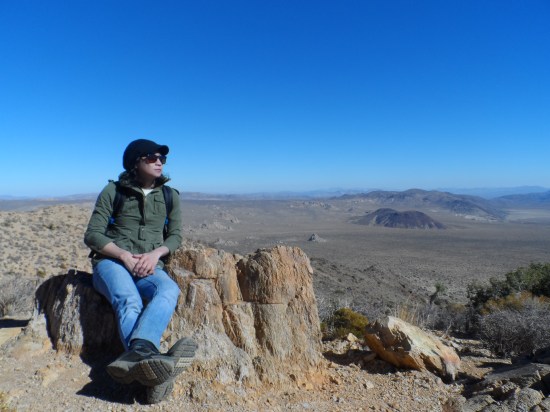 With Clementine atop one of the mountains in Joshua Tree National Park overlooking the Mojave desert. 11/12/12