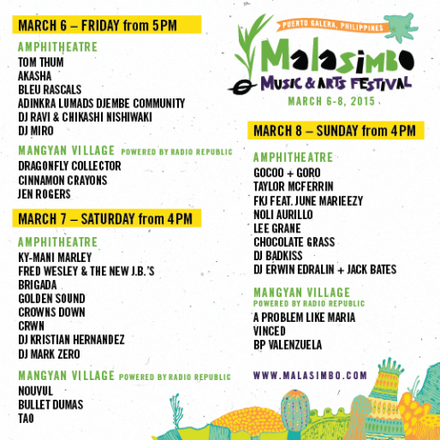 Malasimbo Line Up